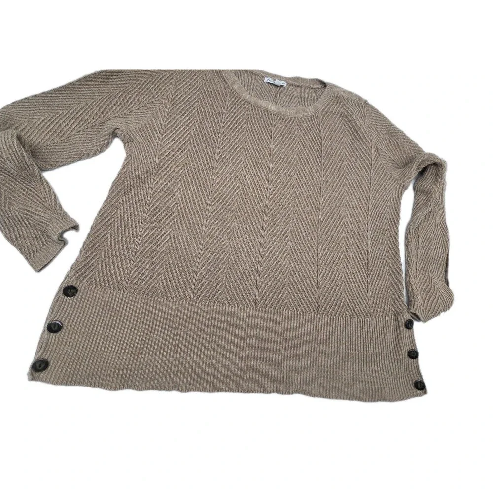 North Style Womens Shaker Knit Sweater Size XL Tan Beige